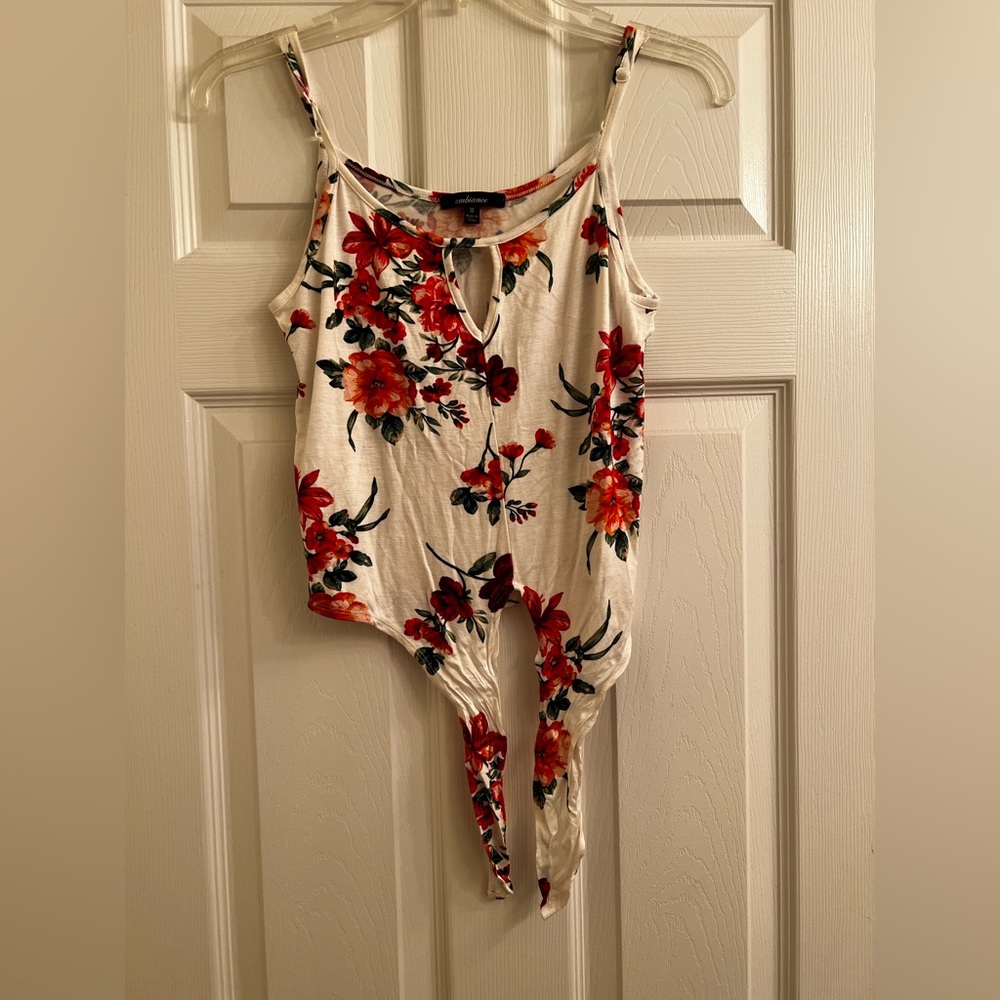 Tie front sleeveless blouse